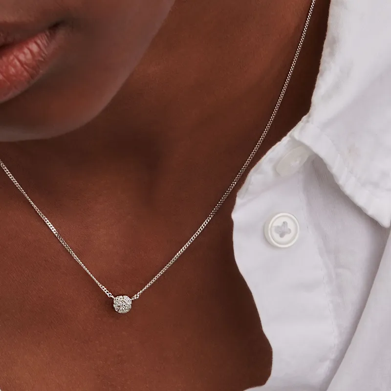 diamond necklace silver