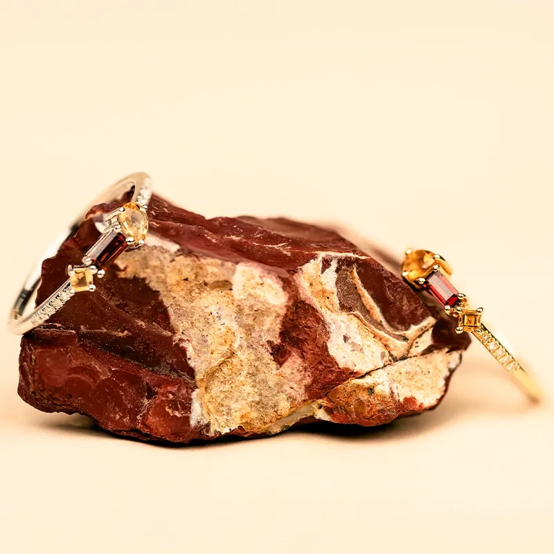 seraphine diamond ring citrine red garnet gemstones