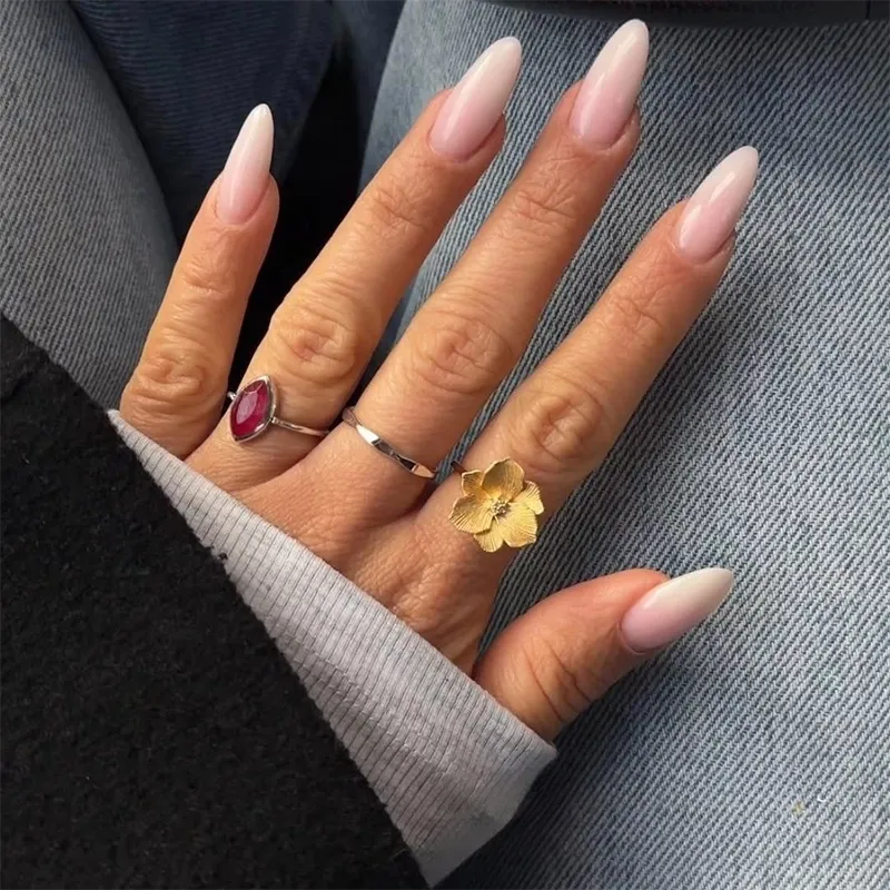 golden jasmine flower ring on hand