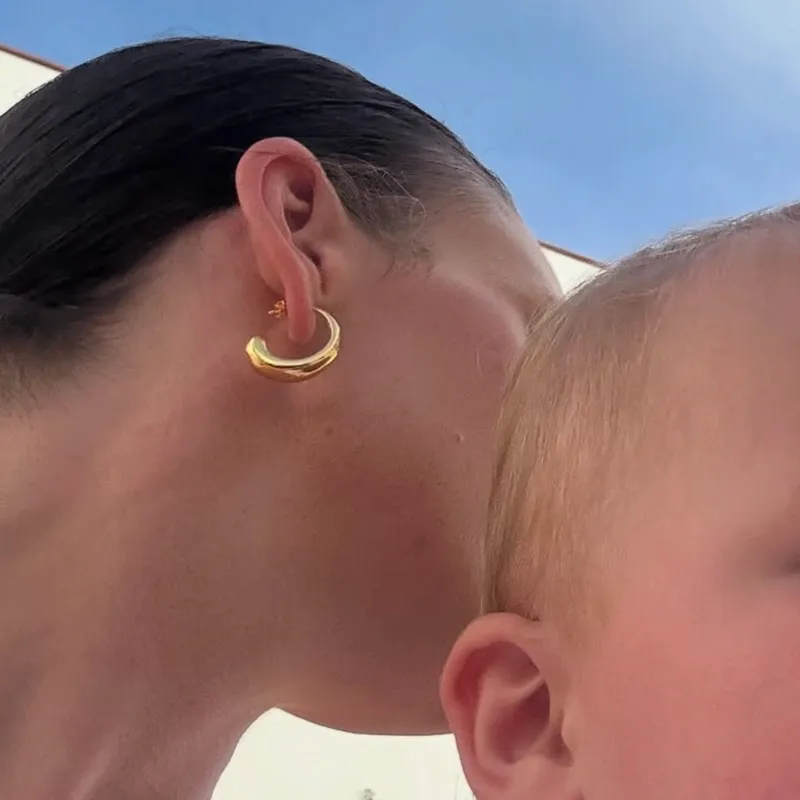 honey drip large gold hoops